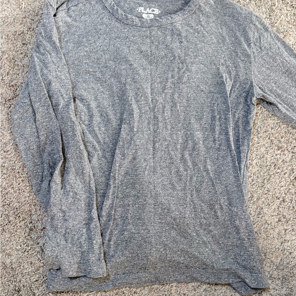Place Men's Heather Gray Crewneck Sweater
